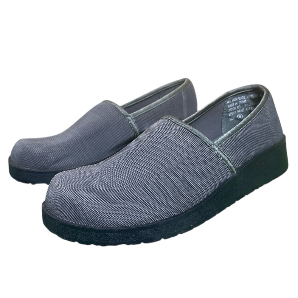 Airstep Classic Gray Slip-On Loafers Shoes Size 8 Womens Stretch Clogs Comfort